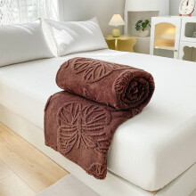 Solid Color Butterfly Flower Throw Blanket Coral Flannel