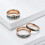 Tungsten Steel Couple Ring with Abalone Shell Opal Inlay 2
