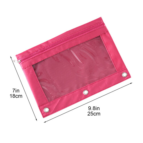 3-Ring Binder Pouch Transparent Zipper Large Capacity 2