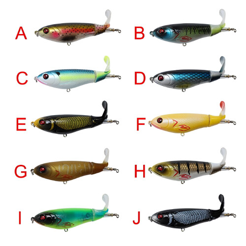 Topwater Bass Lures with Soft Rotating Tail 3-Pack 2