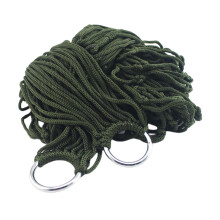 Portable Outdoor Hammock Nylon Mesh with Hooks Dark Green