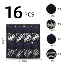 Flocked Christmas Balls Brown Plastic 16 Pack 2.36 Inch