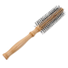 Round Hair Brush Wooden Handle Daily Use 1 Piece