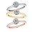 Moissanite Ring Round 0.5 Ct Solitaire Sterling Silver 2
