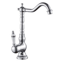Brass Kitchen Sink Faucet Single Lever 360 Swivel