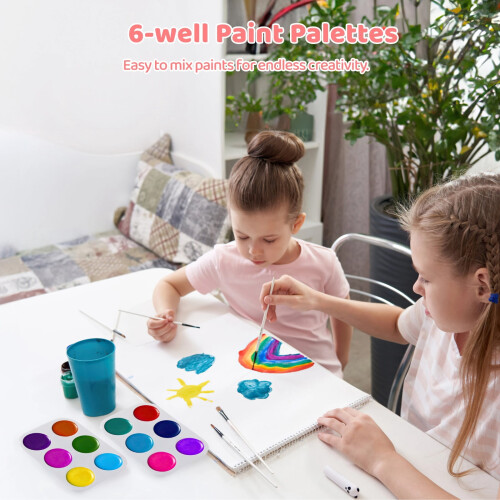 White 6-Well Plastic Paint Trays 100 Pcs 1