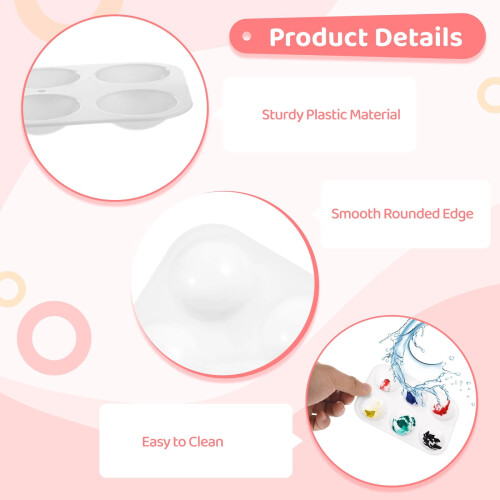 White 6-Well Plastic Paint Trays 100 Pcs 2