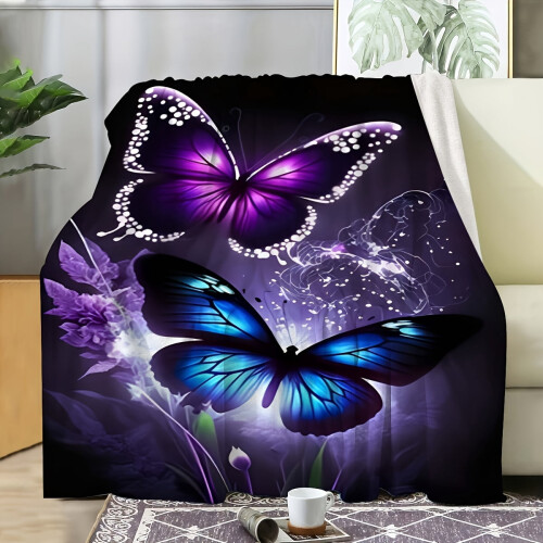 Purple Birthday Throw Blanket 150x200cm 2