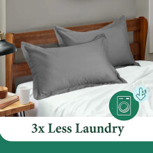 Solid Color Twin Pillowcases Gray 2-Pack 18.89" x 29"