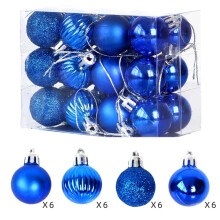 Shatterproof Blue Christmas Tree Ornaments Electroplated 24