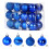 Shatterproof Blue Christmas Tree Ornaments Electroplated 24 1