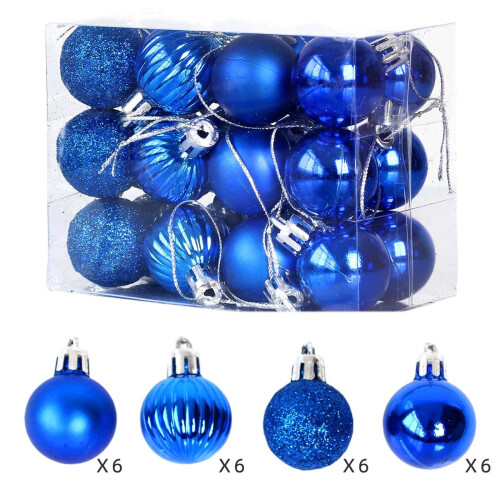 Shatterproof Blue Christmas Tree Ornaments Electroplated 24