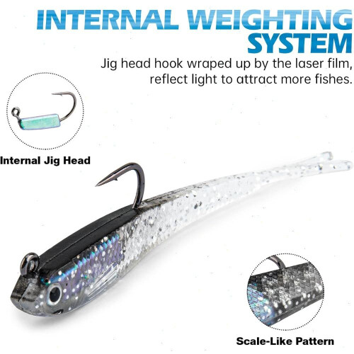 Soft Fishing Lure Lifelike Forked Tail 20PCS 2