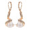 White Pearl Dangle Earrings Rose Gold Plated Leverback 1