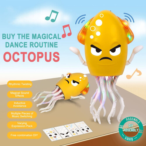 Smart Dancing Squid Toy Robotic Pet with Lights Music USB
