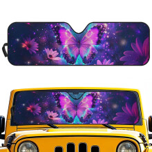 Purple Butterfly Windshield Sun Shade for Jeep Wrangler JL