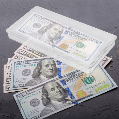Clear Plastic Currency Holder Case for Cash and ID 1