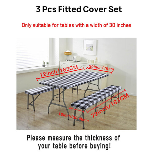 Table Cover for 6-Foot Rectangular Tables Vinyl with 2