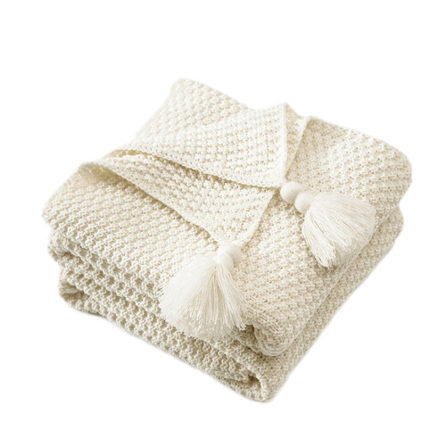 Knitted Acrylic Sofa Throw Blanket 39x27 in 1