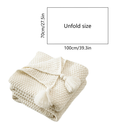 Acrylic Knitted Throw Blanket 70 x 100 cm 2