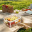 Boîte à goûter portable avec couvercle et poignée, transparente, lot de 1 6