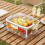 Boîte à goûter portable avec couvercle et poignée, transparente, lot de 1 5