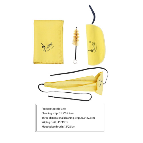 Saxophone Maintenance Cleaning Kit with Cloth and Brush 1