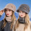 Women's Winter Hat and Scarf Set Purple Solid Elastic 2