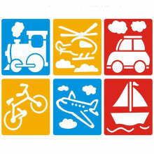 Drawing Stencils Set Plastic 6-Piece Kids Art Template