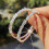 Rhinestone Hoop Earrings Gold Silver 2 pcs 6
