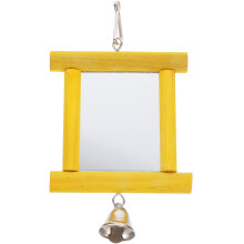 Small Bird Toy Chicken Mirror for Parrot Chewing and Hanging