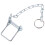 Steel Trailer Coupler Pin with Chain Galvanized Silver 1