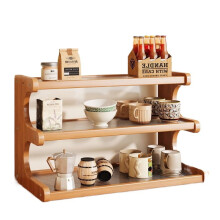 Wood Desk Organizer Shelf 3-Tier Brown