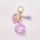 Purple G Initial Tassel Keychain for Women Plastic 2