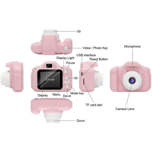 Kids Camera 8MP HD Video 2 Inch Screen Shockproof 1