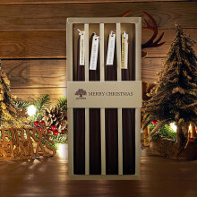Gold Taper Candles Set of 4 Christmas Tall Dripless