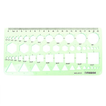 Geometric Plastic Template Ruler with Circles Squares