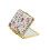 Compact Floral Square Pocket Mirror for Purses White 1