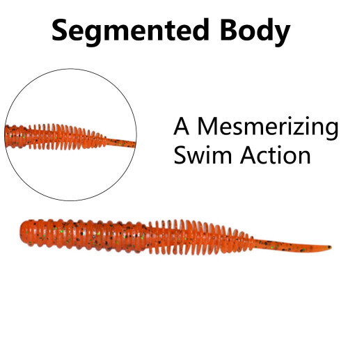 Soft Plastic Earthworm Lures Spiral Design 4 Pcs 1
