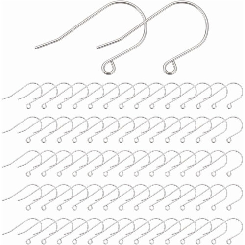 Stainless Steel Fish Earrings Hooks 80 pcs