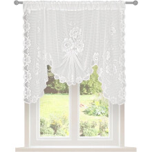 Triani White Lace Waterfall Valance 59x39 in Floral