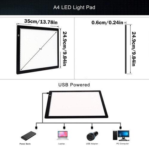 LED Tracing Board A4 USB-Powered 1 Pack 2