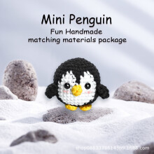 Kids Crochet Knitting Set with Wool Balls and Mini Penguin
