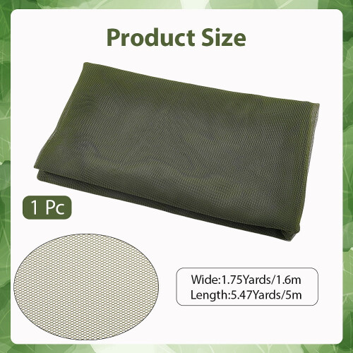 Polyester Mesh Fabric Dark Olive Green 197x63 Inch 1