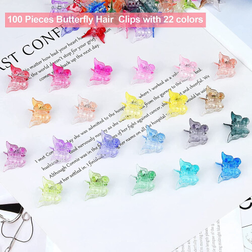 Butterfly Hair Clips Pastel Mini 50 Pieces 2