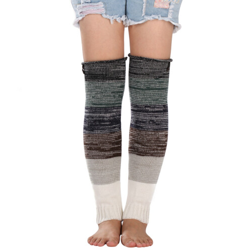 Women's Knitted Gradient Leg Warmers Knee-High to 1