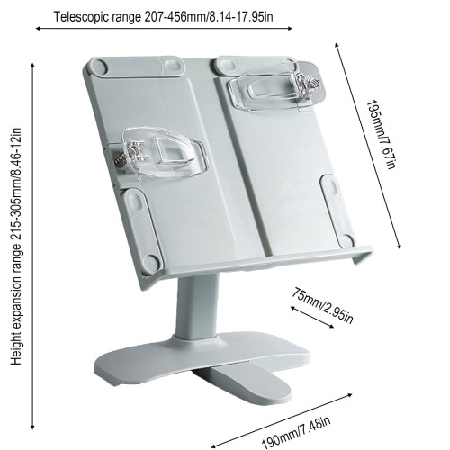 Adjustable Bookshelf Stand for Books and Tablets Plastic 2