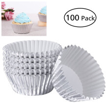 ROSENICE Aluminum Foil Cupcake Liners 100 pcs