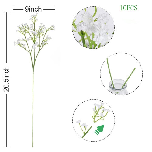White Gypsophila Bouquets Artificial Flowers 10 PCS 2