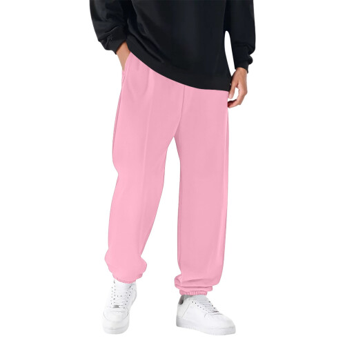 Men's Joggers Warm Soft Elastic Trousers Relaxed Fit